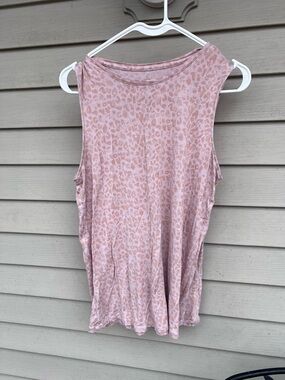 Nine West Pink Leopard Print Tank Top